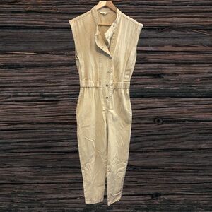 Elan Beige Sleeveless Jumpsuit